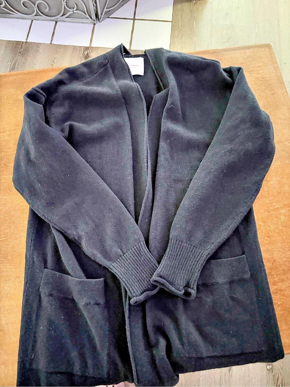 Lucky Brand Black Open Front Jacket Size Small
